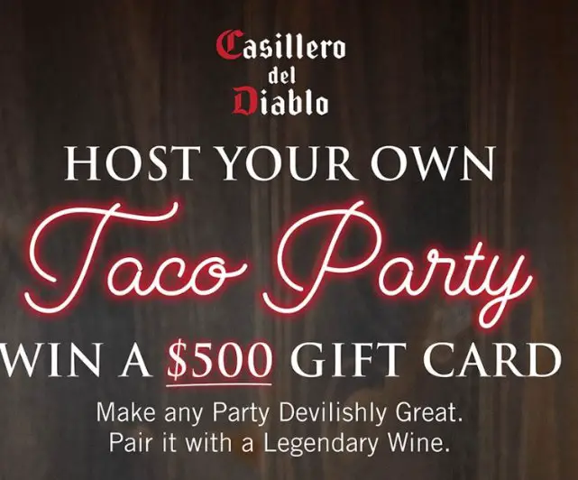 Casillero Del Diablo Taco Party Sweepstakes 2022 - Win A $500 Gift Card