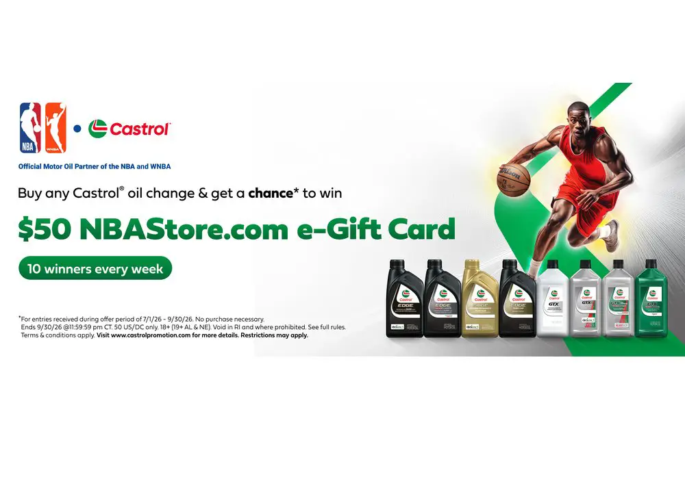 Castrol Q3’26 NBA Sweepstakes - Win A $50 NBAStore.com Gift Card