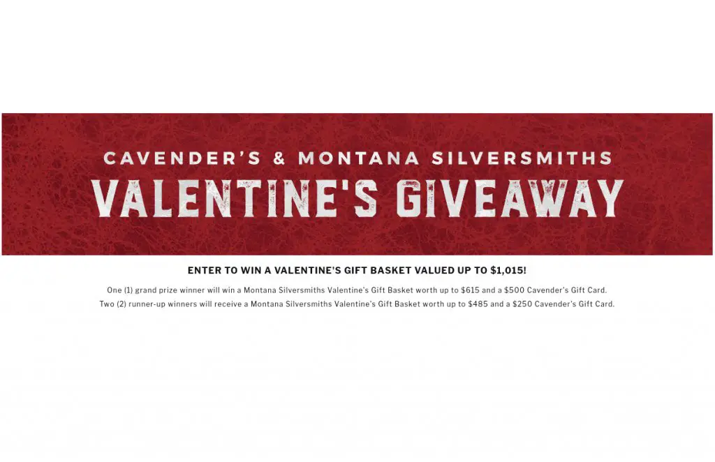 Cavender’s & Montana Silversmiths Valentine’s Giveaway - Win A Gift Basket + $500 Gift Card (3 Winners)