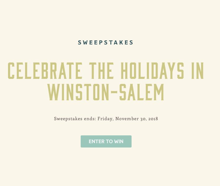 Celebrate The Holidays In Winston-Salem Sweepstakes