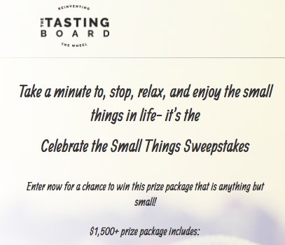 Celebrate The Small Things Sweepstakes