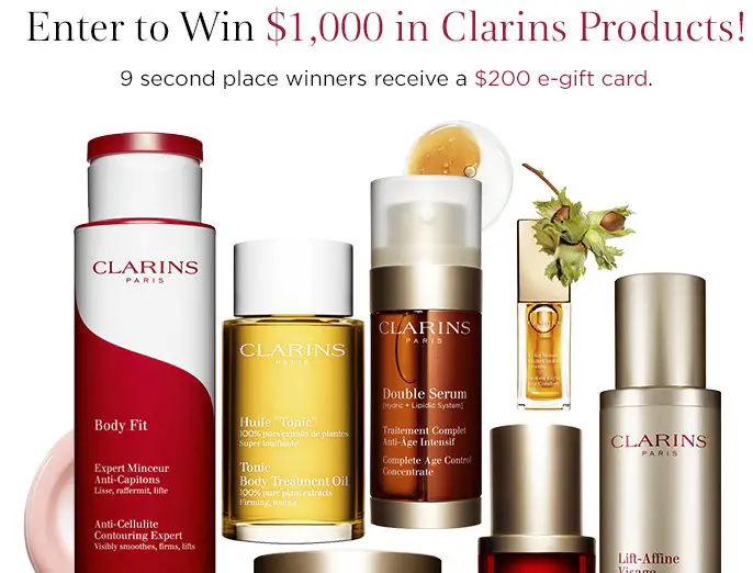 Celebrating 10 Years of Clarins Sweepstakes