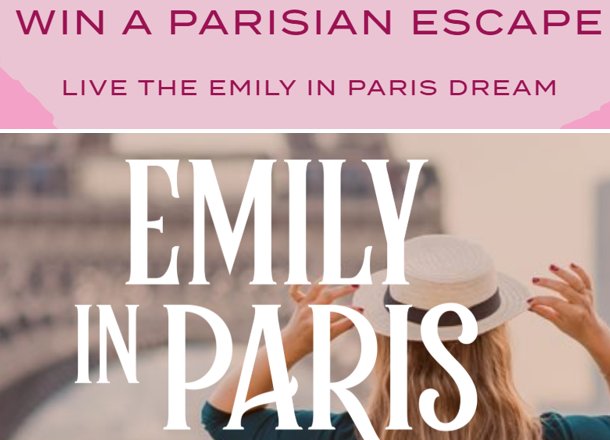 Chamere Emily In Paris Sweepstakes - Win a Trip for 2 to Paris