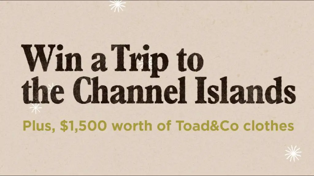 Channel Islands Adventure Giveaway - Win An Adventure Trip For 2 To The Channel Islands National Park + $1,500 Toad&Co Clothes
