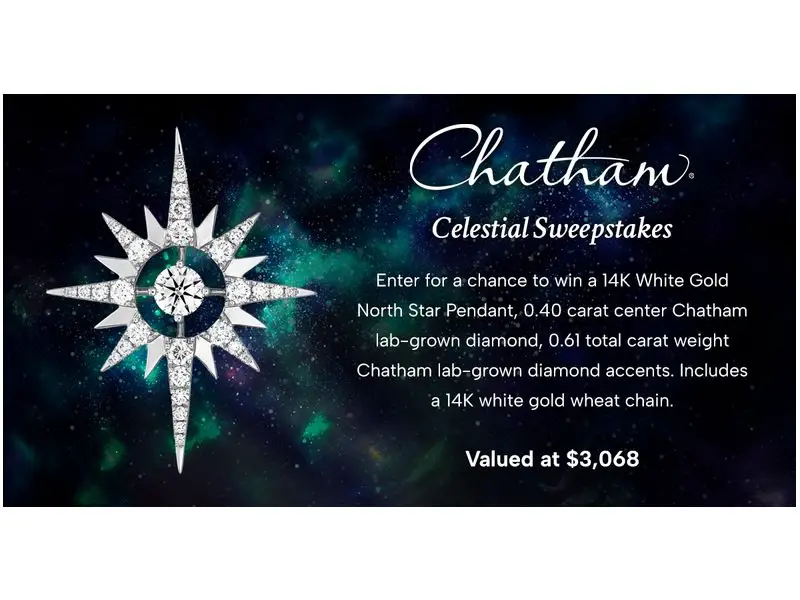 Chatham Celestial Sweepstakes - Win A 14-Carat White Gold Pendant + Chain