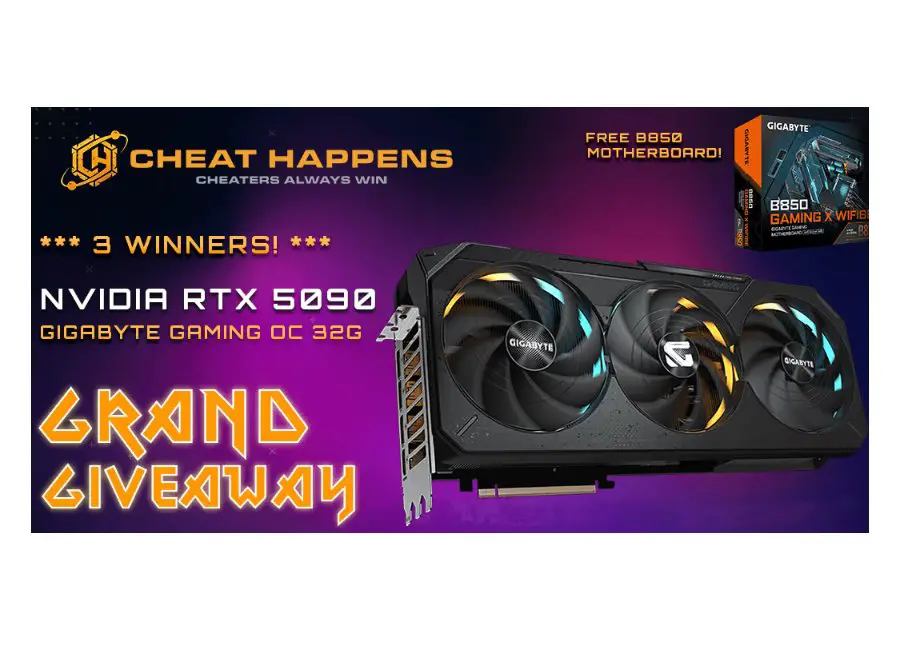 Cheat Happens Gigabyte RTX 5090 + Free Motherboard Giveaway - Win A Graphics Card With Motherboard