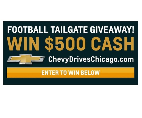 Chevy Drives Chicago Football Tailgate Cash Giveaway - Win a $500 Gift Card