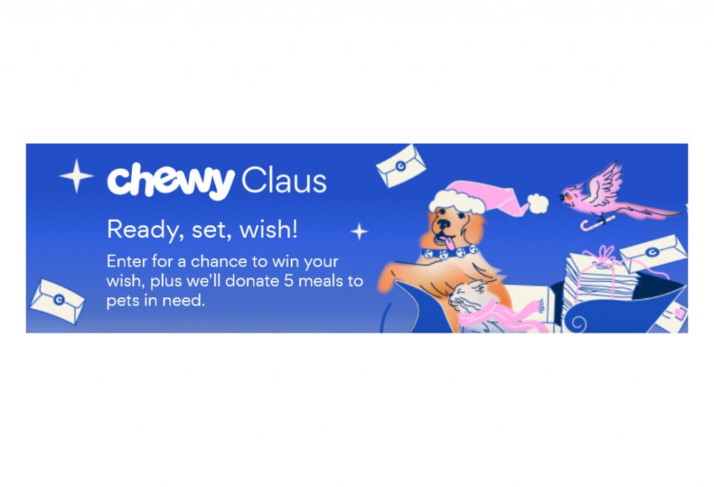 Chewy Claus Sweepstakes - Win A Goodie Box For Your Pet (15,000 Winners)