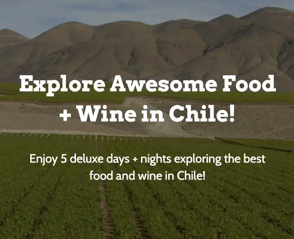 Chile Wine + Food Excursion Sweepstakes