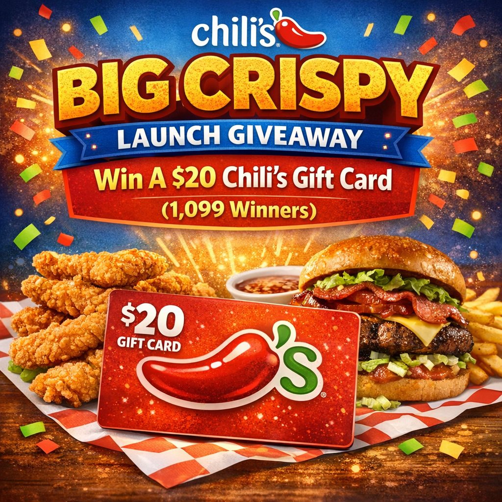 Chili’s Big Crispy Launch Giveaway – Win A $20 Chili’s Gift Card (1,099 Winners)