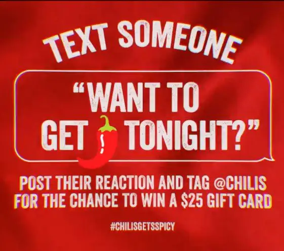 Chili’s Valentine’s Day Giveaway – Win $25 Chili’s Gift Card (150 Winners)