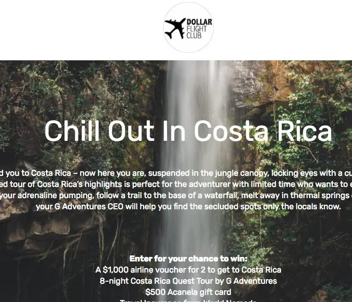 Chill Out In Costa Rica Sweepstakes