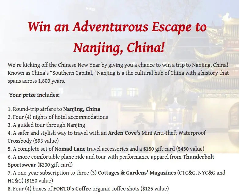 Chinese New Year Sweepstakes