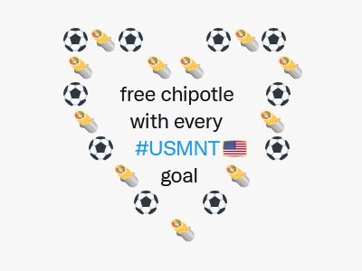 Chipotle Men’s National Soccer Team Promotion - Win a Free Entree for Every Goal!