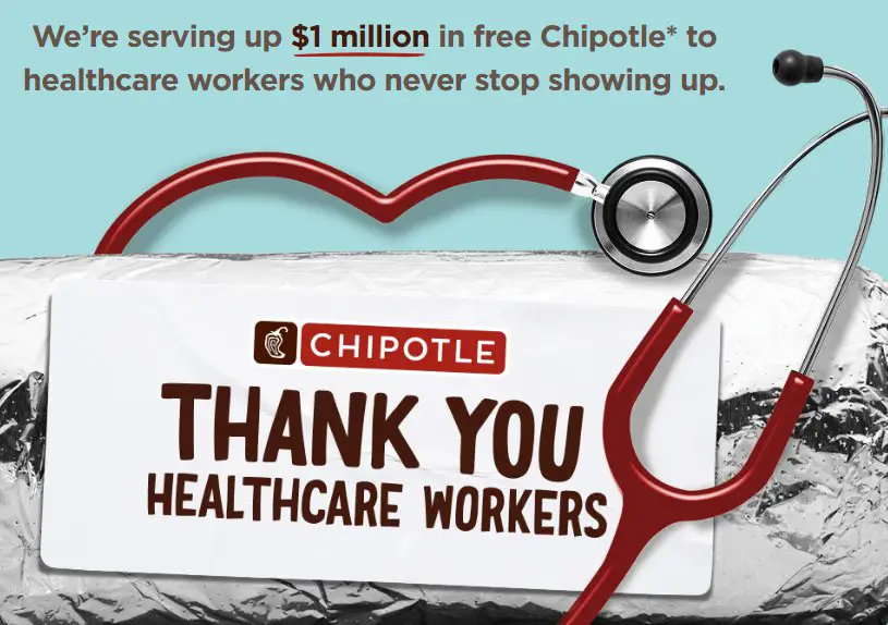 Chipotle Thank You Healthcare Workers Sweepstakes - Win Free Chipotle (100,000 winners)