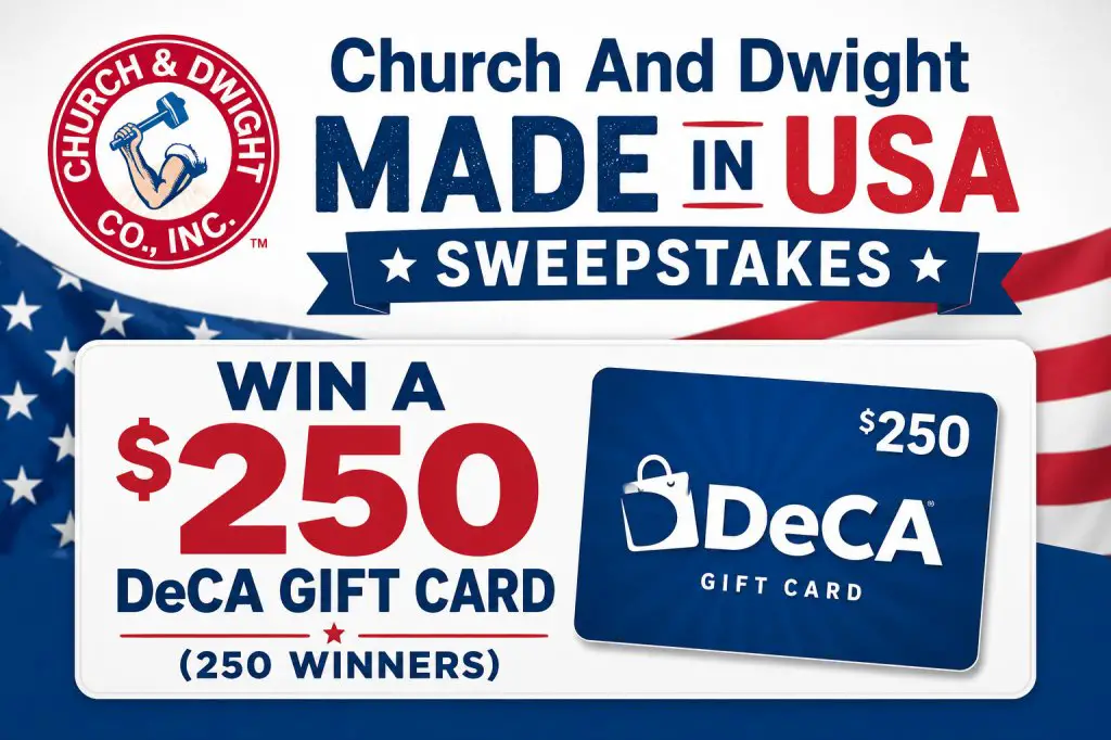 Church And Dwight Made In USA Sweepstakes – Win A $250 DeCA Gift Card (250 Winners)