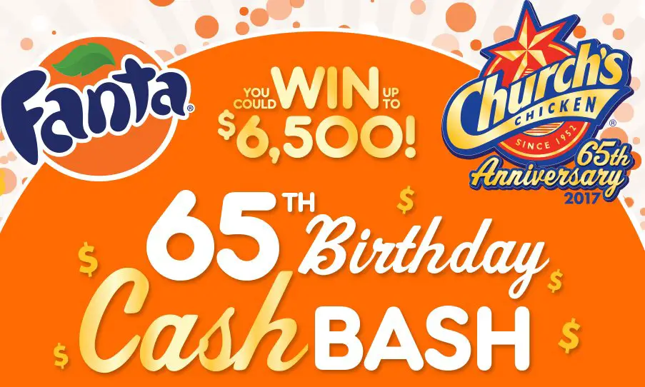 Church’s 65th Birthday Cash Bash Instant Win Game