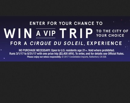 Cirque Du Soleil VIP Sweepstakes