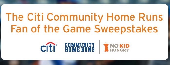 Citi Community Home Runs Sweepstakes