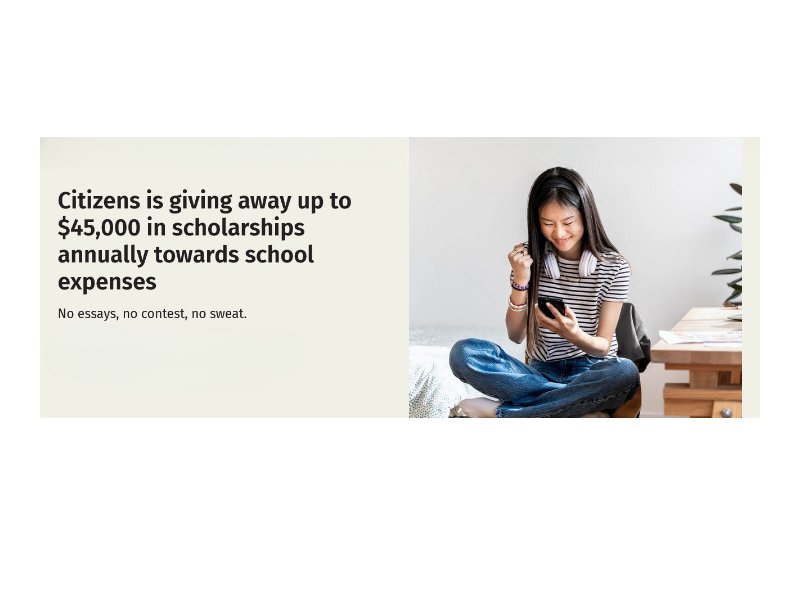 Citizens Bank Citizens Scholarship Sweepstakes - Win Up To $15,000