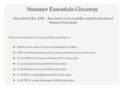 Citizens Of Humanity Summer Essentials Giveaway - Win A $2,100 Summer Essentials Prize Package