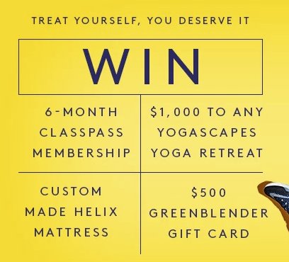 ClassPass + Yogascapes + Helix +GreenBlender Sweepstakes