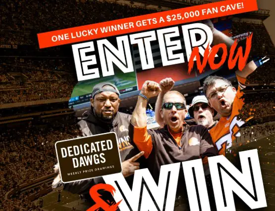 Cleveland Browns CrossCountry Mortgage Dedicated Dawgs Sweepstakes - Win $25,000 Cash For Your Fan Cave