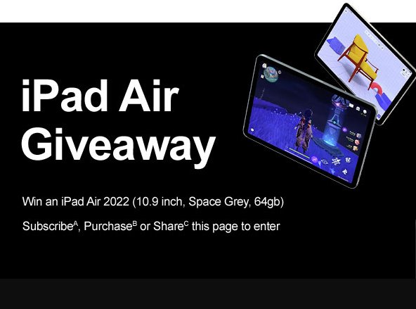 ClickInks.com Free iPad Air Giveaway - Win A 64GB Apple iPad Air 2022