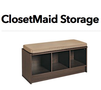 ClosetMaid Storage Bench Giveaway