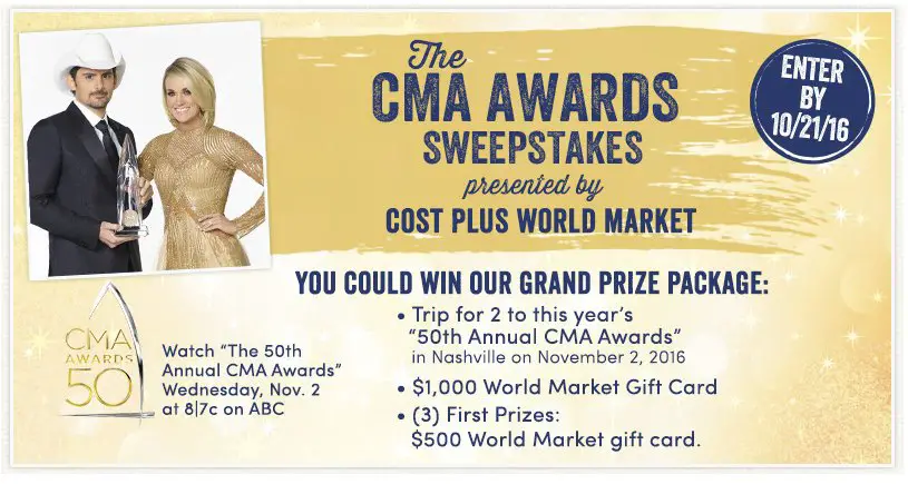 CMA Awards Sweepstakes, Nashville Trip!
