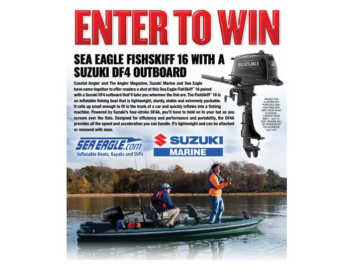 Coastal Angler Magazine Giveaway - Win A Sea Eagle FishSkiff With A Suzuki Outboard