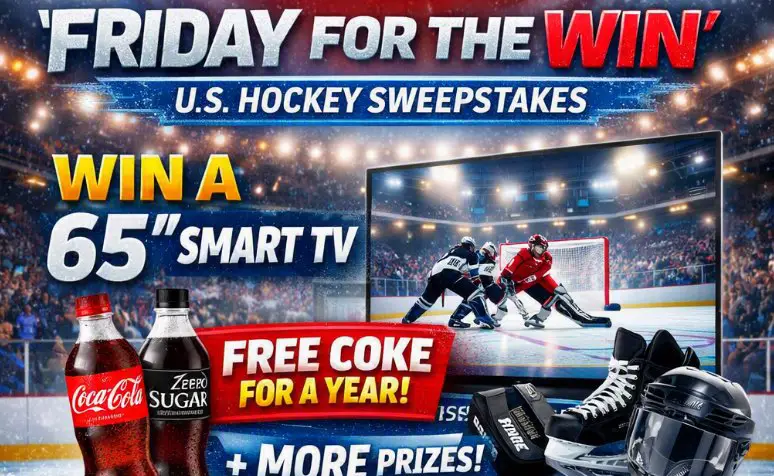 Coca‑Cola 2026 Friday For The Win U.S. Hockey Sweepstakes - Win A 65” Smart TV, Free Coke For A Year & More