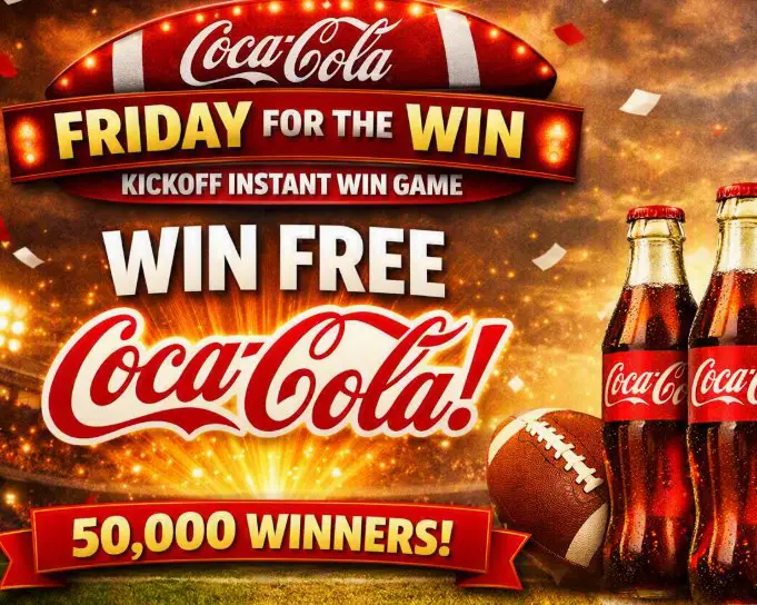 Coca-Cola Friday for the Win Kickoff Instant Win Game - Win Free Coca-Cola (50,000 Winners)
