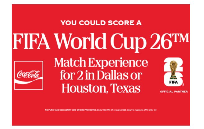 Coca-Cola Presents H-E-B Soccer Sweepstakes - Win a Trip for 2 to a FIFA World Cup 2026 Match
