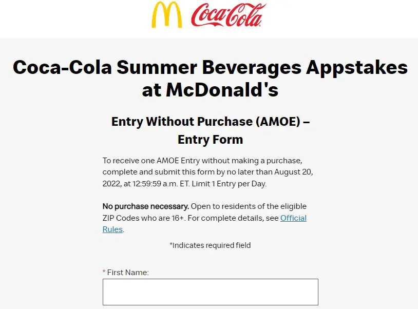 Coca-Cola Summer Beverages Appstakes at McDonald's Sweepstakes - Win Tickets To Six Flags Or Cedar Fair Park