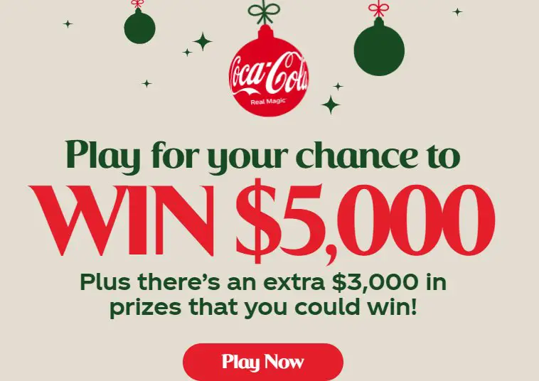 Coca Cola Taste The Holiday Magic Sweepstakes - Win A $5,000 VISA Gift Card, $1,000 Amazon Gift Card Or Other Prizes