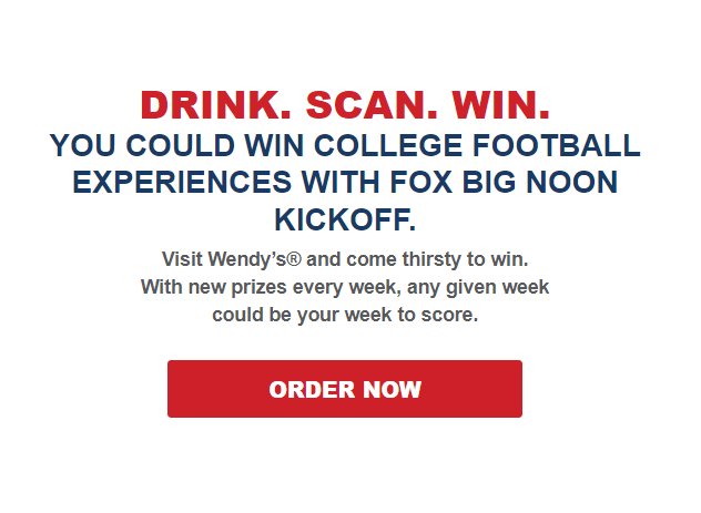 Coca-Cola Wendy’s Big Noon Kickoff Sweepstakes & Instant Win Game – Win Free Trips, Gift Cards & More (Multiple Winners)