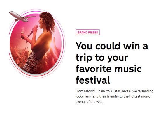 Coke Studio Instant Win And Sweepstakes - Win A Trip To Your Favorite Music Festival, $10,000 Wardrobe Makeover, Gift Cards & More
