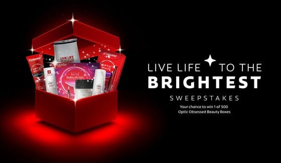 Colgate Optic Obsessed Live Life To The Brightest Sweepstakes - Win A Curated Holiday Box Of Beauty Products (500 Winners)