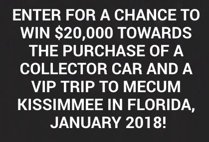Collector Car Giveaway Dream Experience