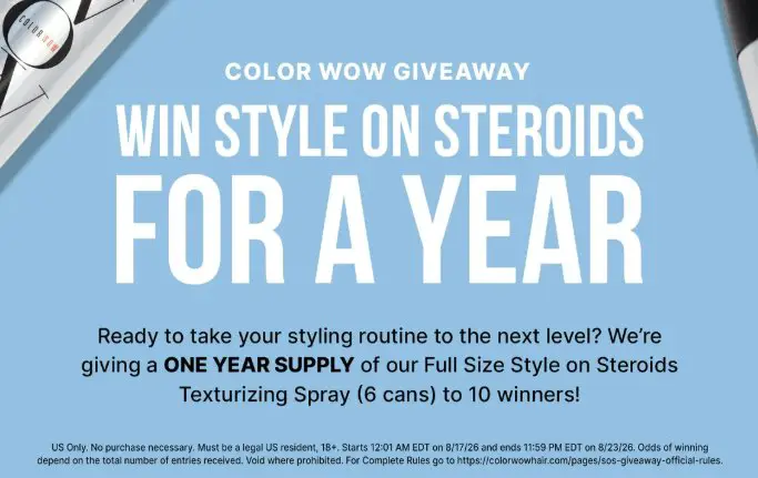 Color Wow “Upgrade Your Styling Routine” Sweepstakes