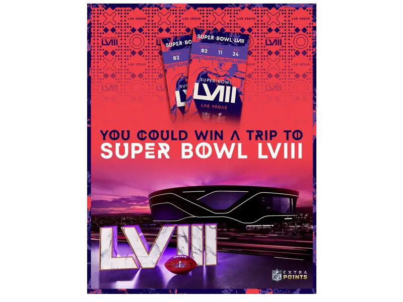 Comenity Servicing NFL Extra Points Super Bowl 2024 Sweepstakes - Win A Trip For Two To Super Bowl LVIII