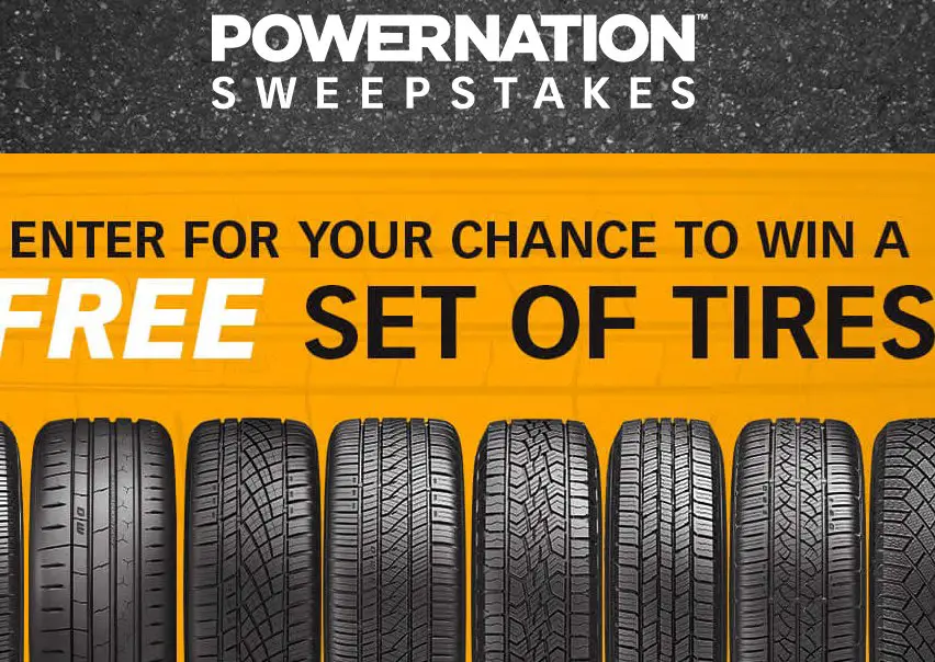 Continental Tire PowerNation Sweepstakes - Win A Set of 4 Tires Worth $1,000