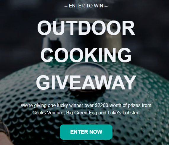Cooks Venture Outdoor Cooking Giveaway - Win A $2,269 Grill + Chicken + Seafood Package
