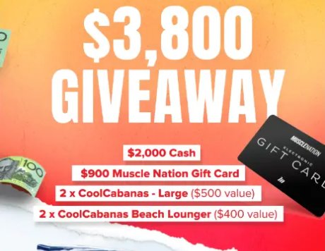 Cool Cabanas x Muscle Nation Sweepstakes – Win A $2,000 Cash + $1,800 Worth Of Prizes