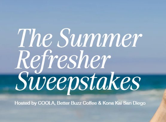 Coola Summer Refresher Sweepstakes - Win a $3,400 San Diego Getaway