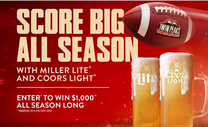 Coors Light And Miller Lite Score Big Sweepstakes – Win A $1,000 Prepaid Card (18 Winners)