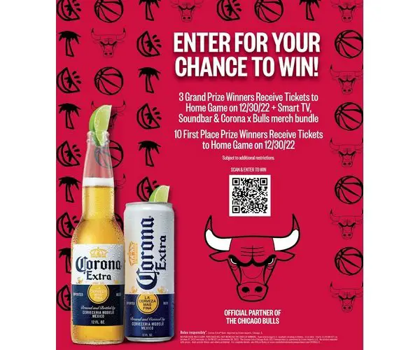 Corona Extra Chicago Bulls Sweepstakes - Win Home Game Bulls Tickets, Flat Screen TV and More