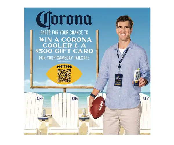 Corona Football Cooler Sweepstakes - Win A 54-Quart Cooler And A $500 Gift Card (Limited States)