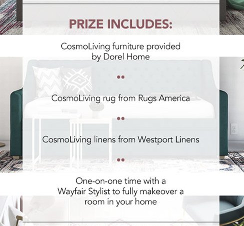 CosmoLiving Room Makeover Sweepstakes